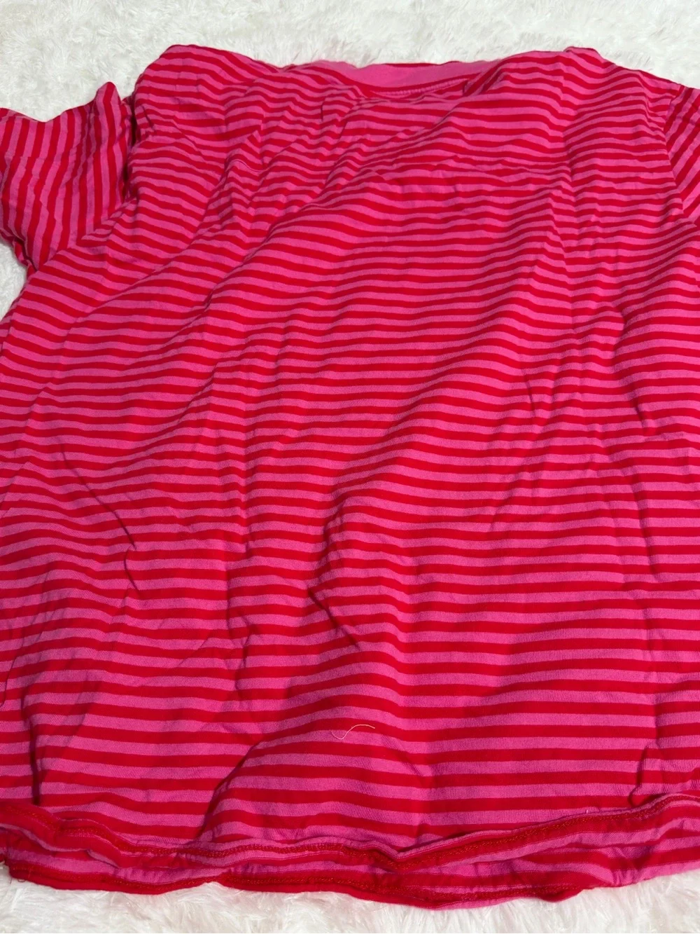 Dairy Boy XL/XXL Striped The Big Tee Mini Short Pink Picnic Stripe Matching Set